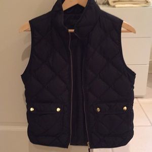 JCREW Black Quilted Vest Size Small